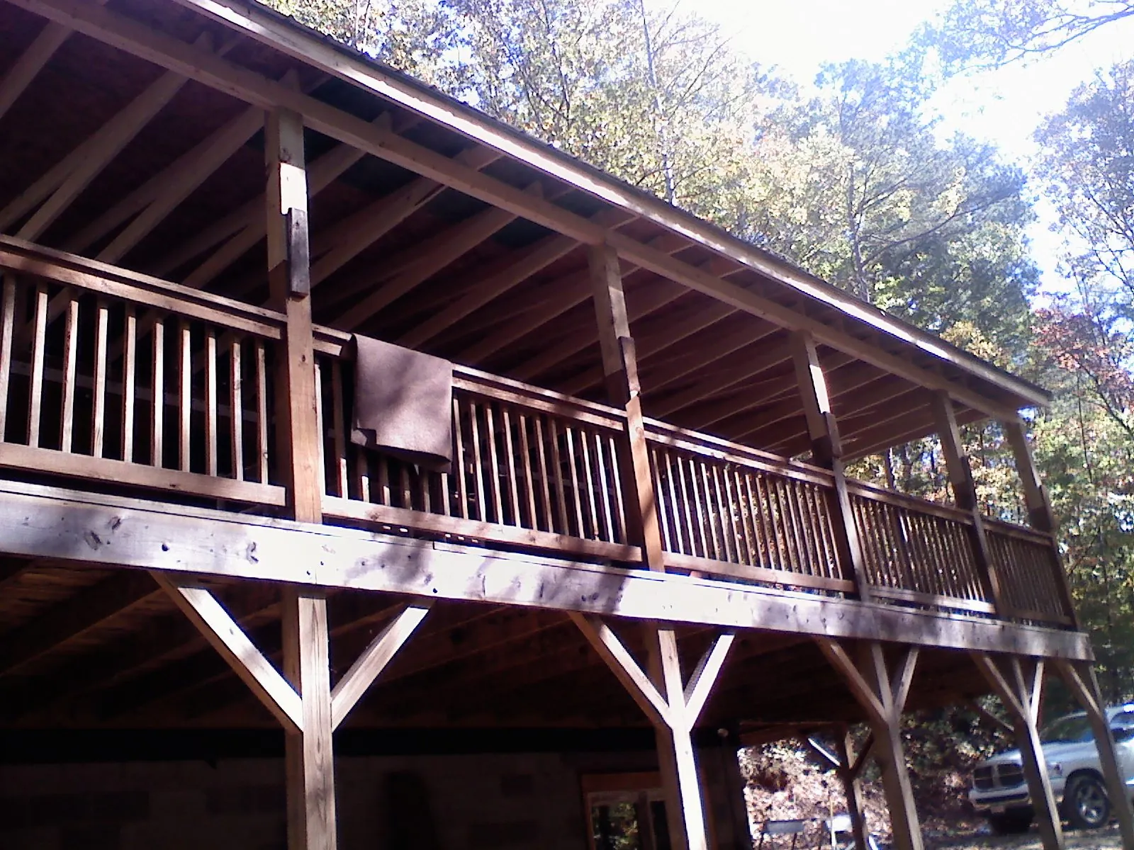 Timber framing under a new elevated porch and deck — Roof Leak Repair in Craigville by Roofing Brothers